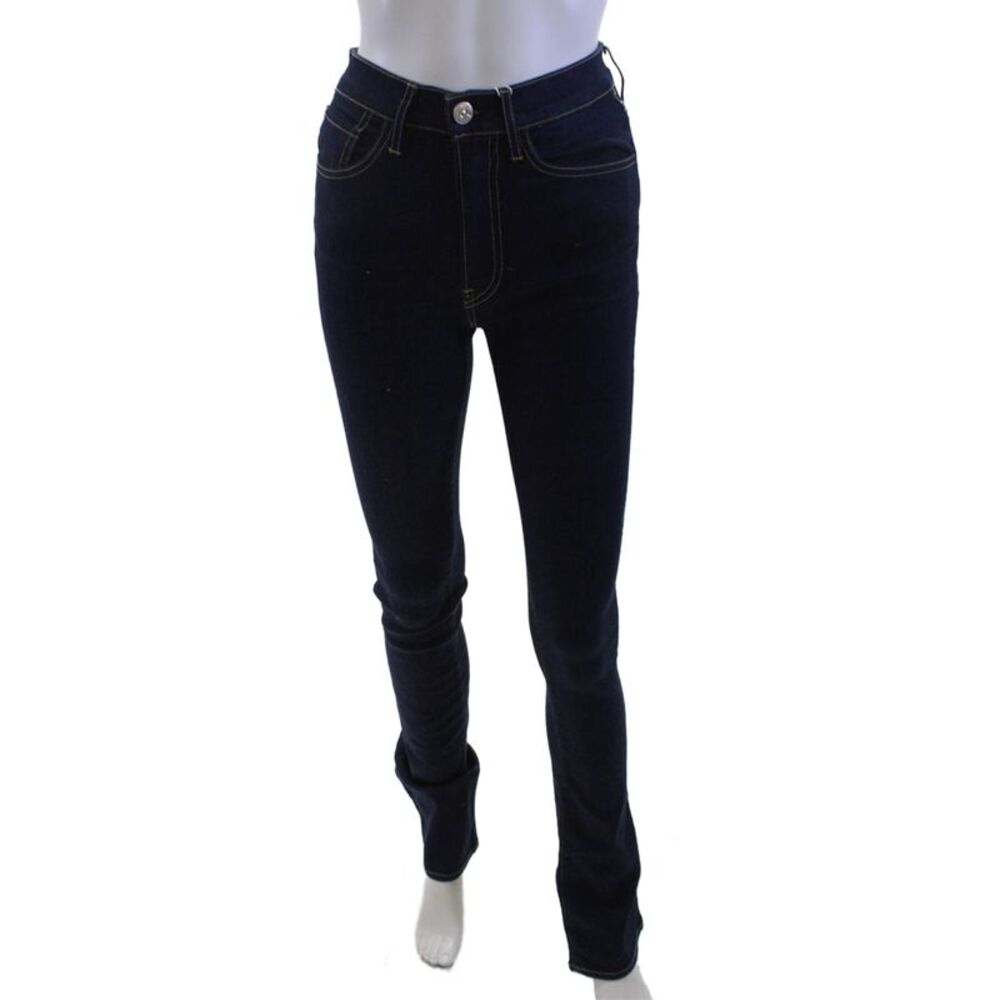 3x1 NYC Women High Rise Flared Skinny Dark Blue Jeans Size 25